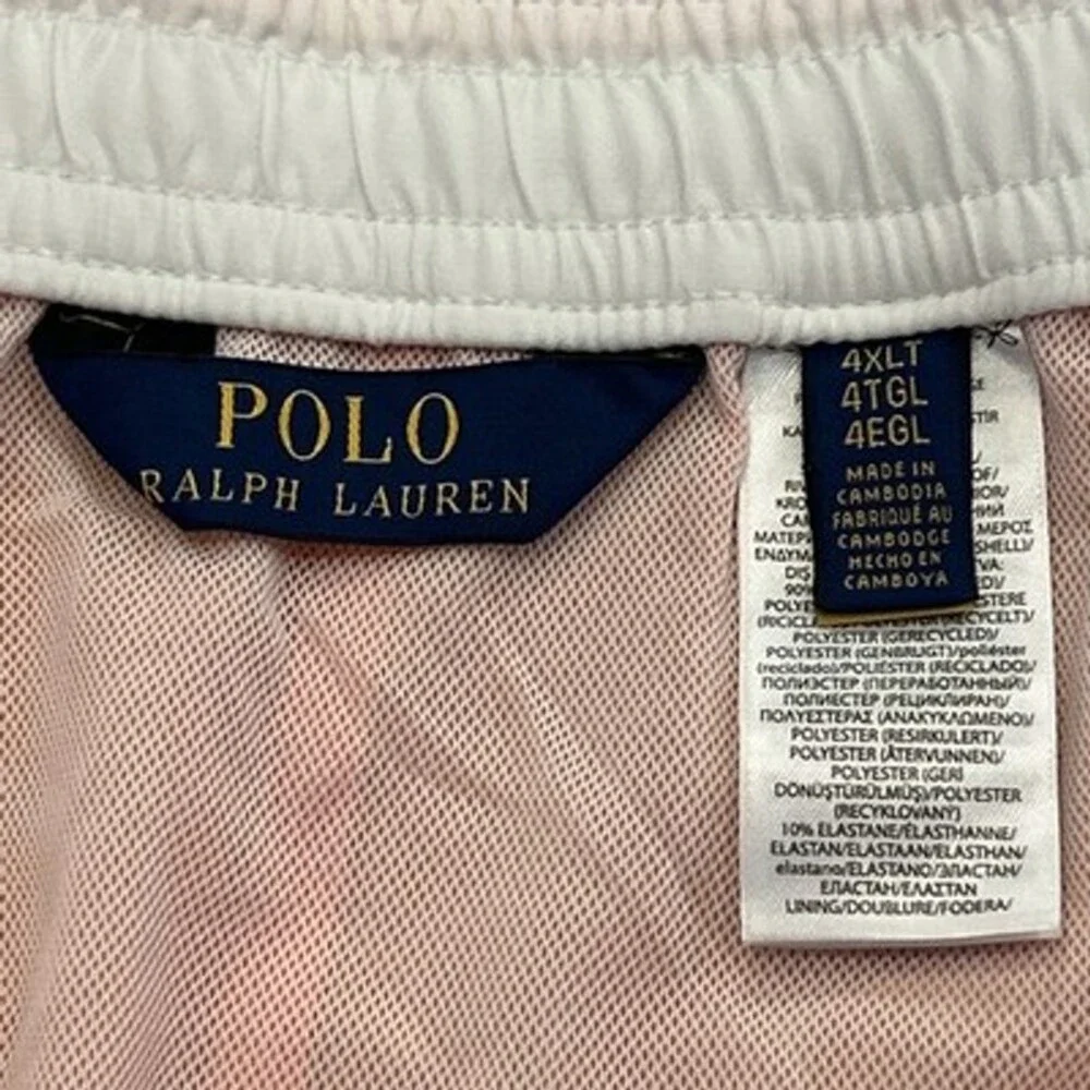 Polo Ralph Lauren Men 4XL Tall Classic Traveler Swim Shorts Coral Orange 6